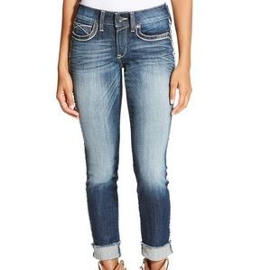 ARIAT LADIES REAL MID RISE SKINNY FRAYED SIDE SEAM